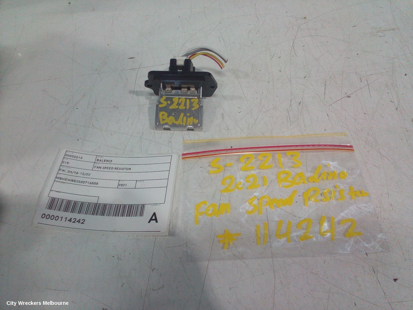 SUZUKI BALENO 2021 Fan Speed Resistor