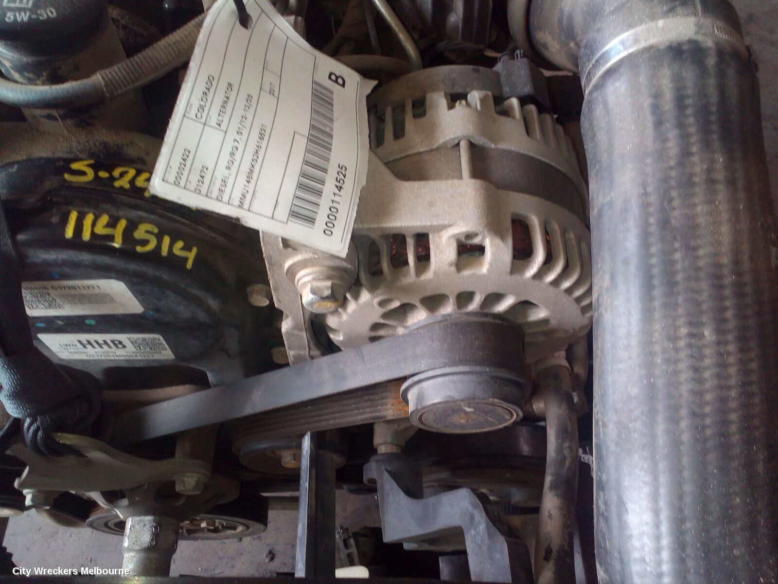 HOLDEN COLORADO 2017 Alternator