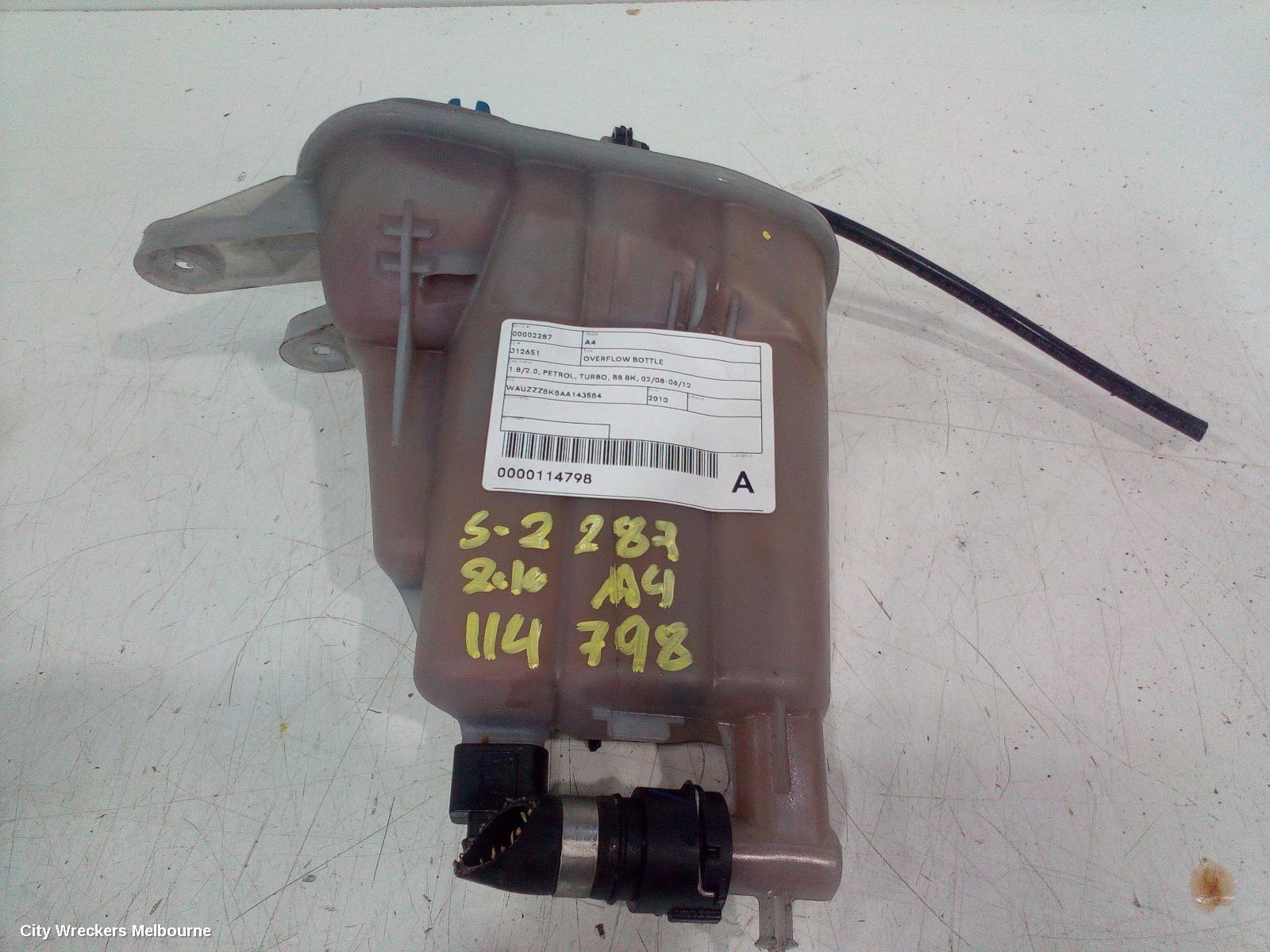 AUDI A4 2010 Overflow Bottle