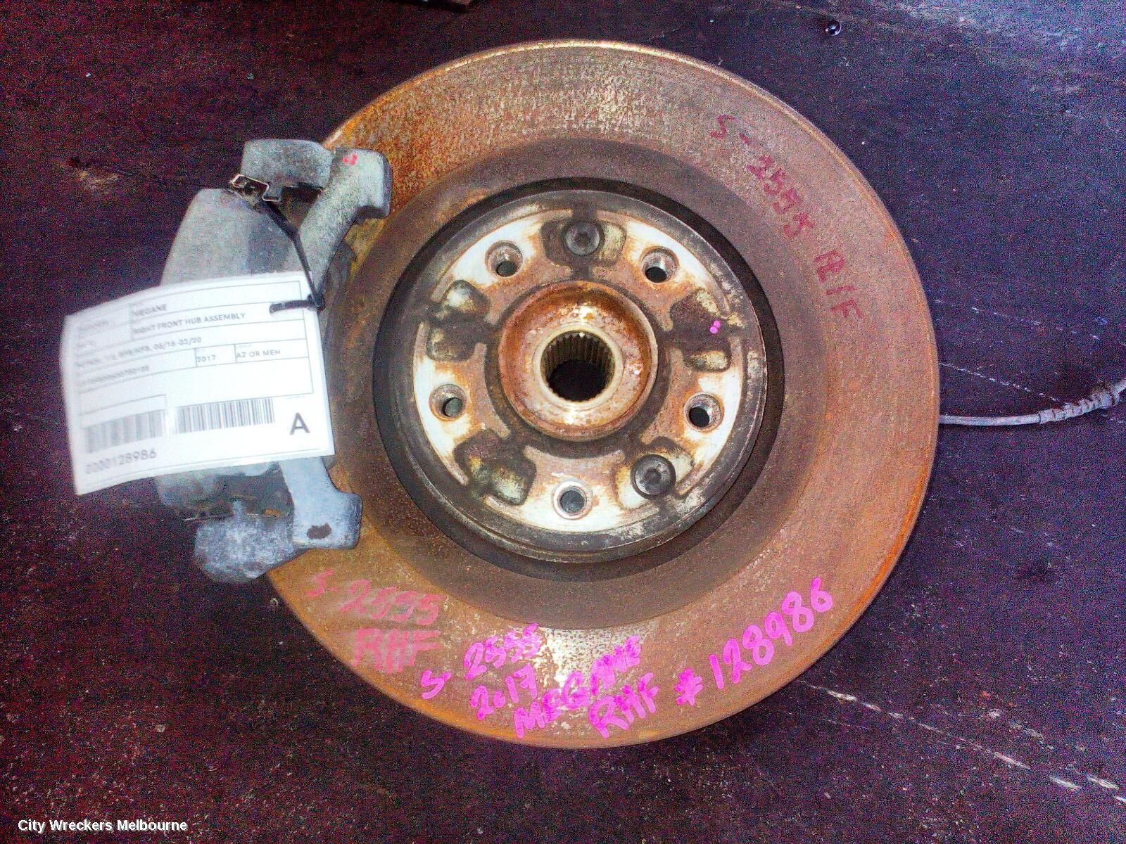 RENAULT MEGANE 2017 Right Front Hub Assembly