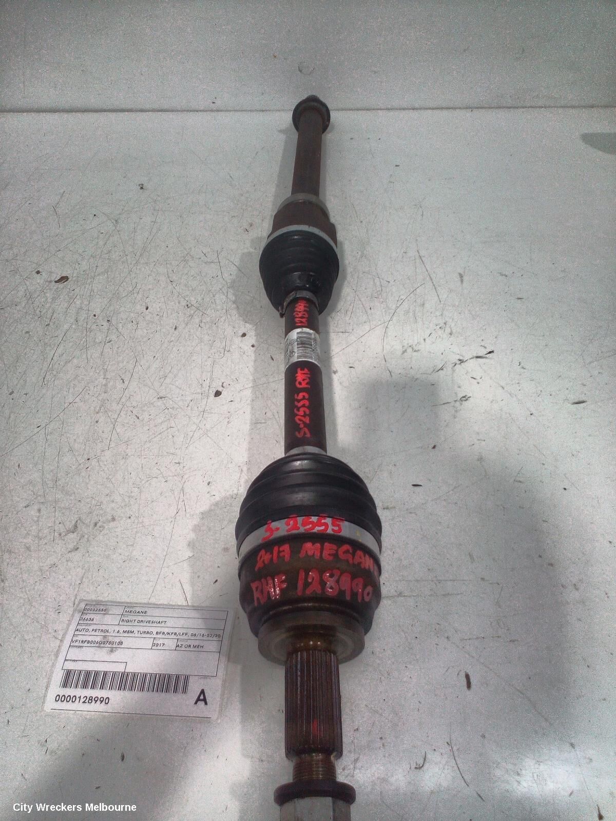 RENAULT MEGANE 2017 Right Driveshaft