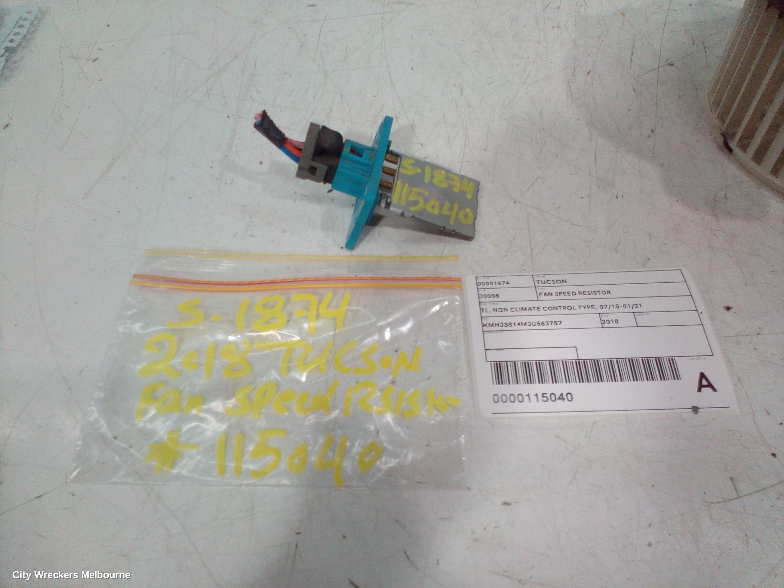 HYUNDAI TUCSON 2018 Fan Speed Resistor