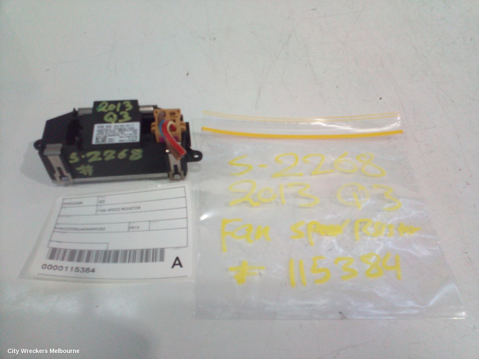 AUDI Q3 2013 Fan Speed Resistor