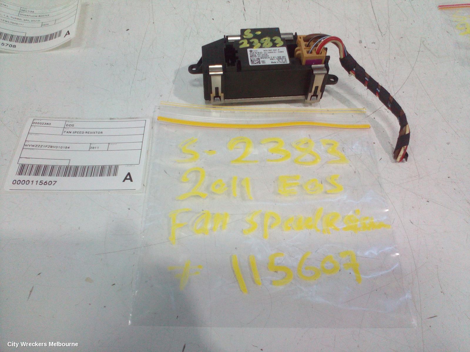 VOLKSWAGEN EOS 2011 Fan Speed Resistor
