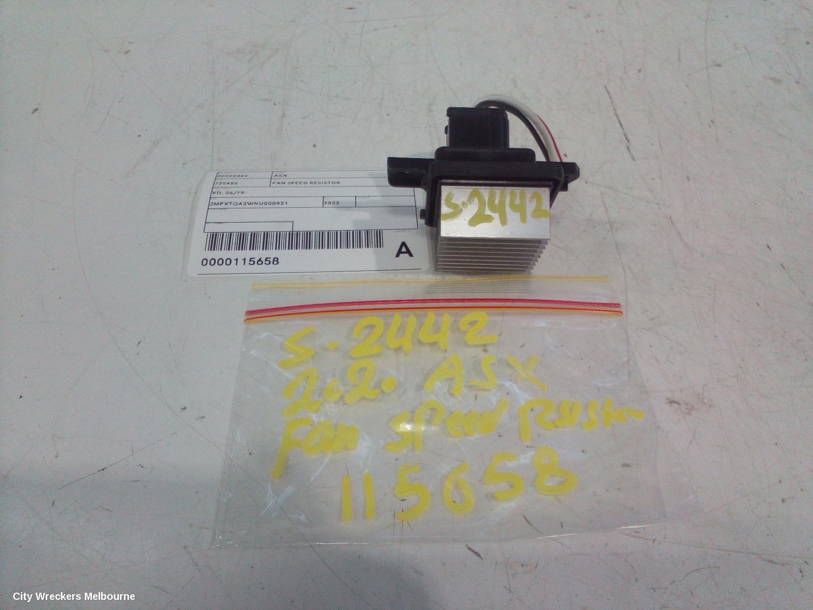 MITSUBISHI ASX 2022 Fan Speed Resistor