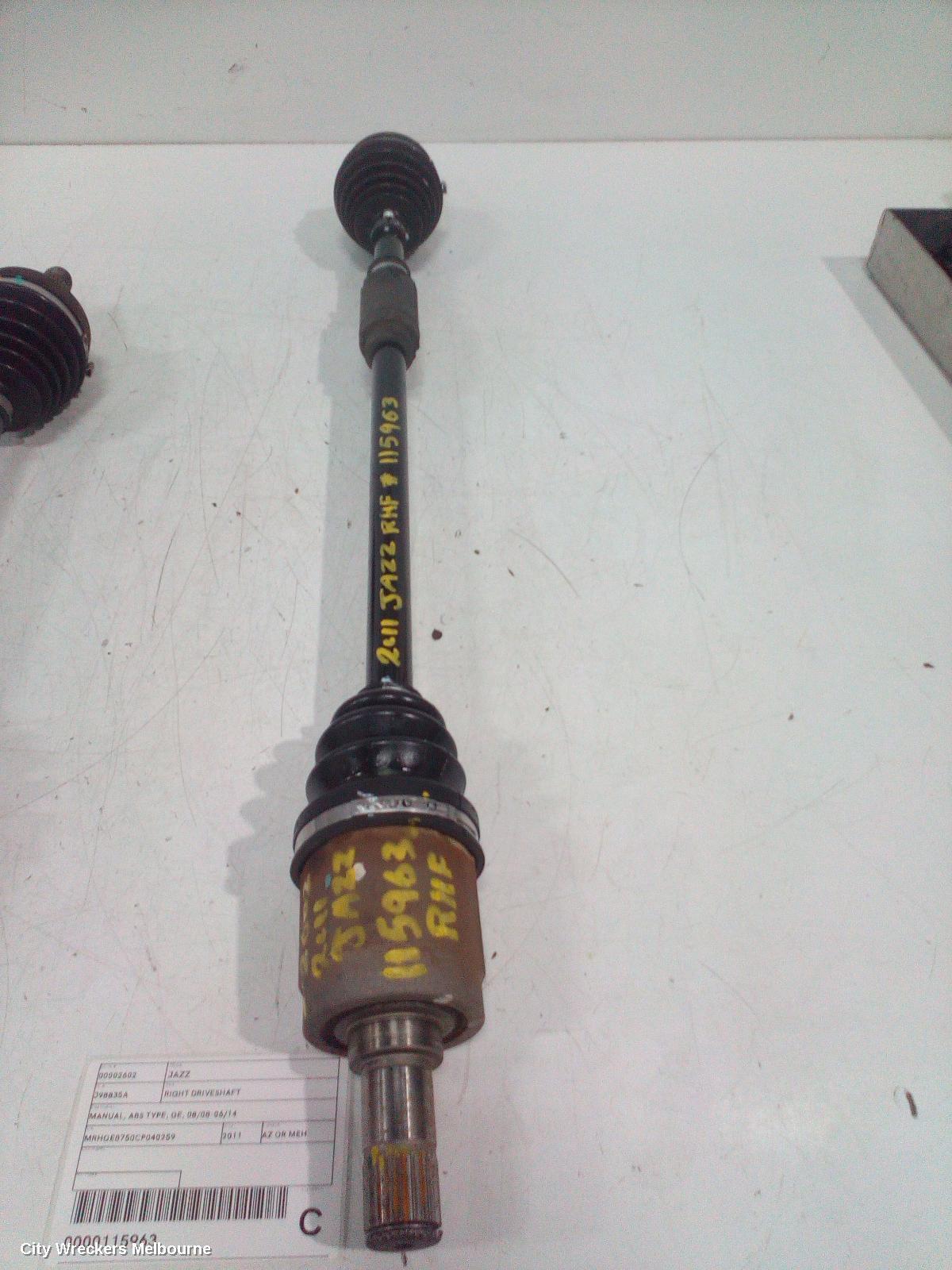 HONDA JAZZ 2011 Right Driveshaft