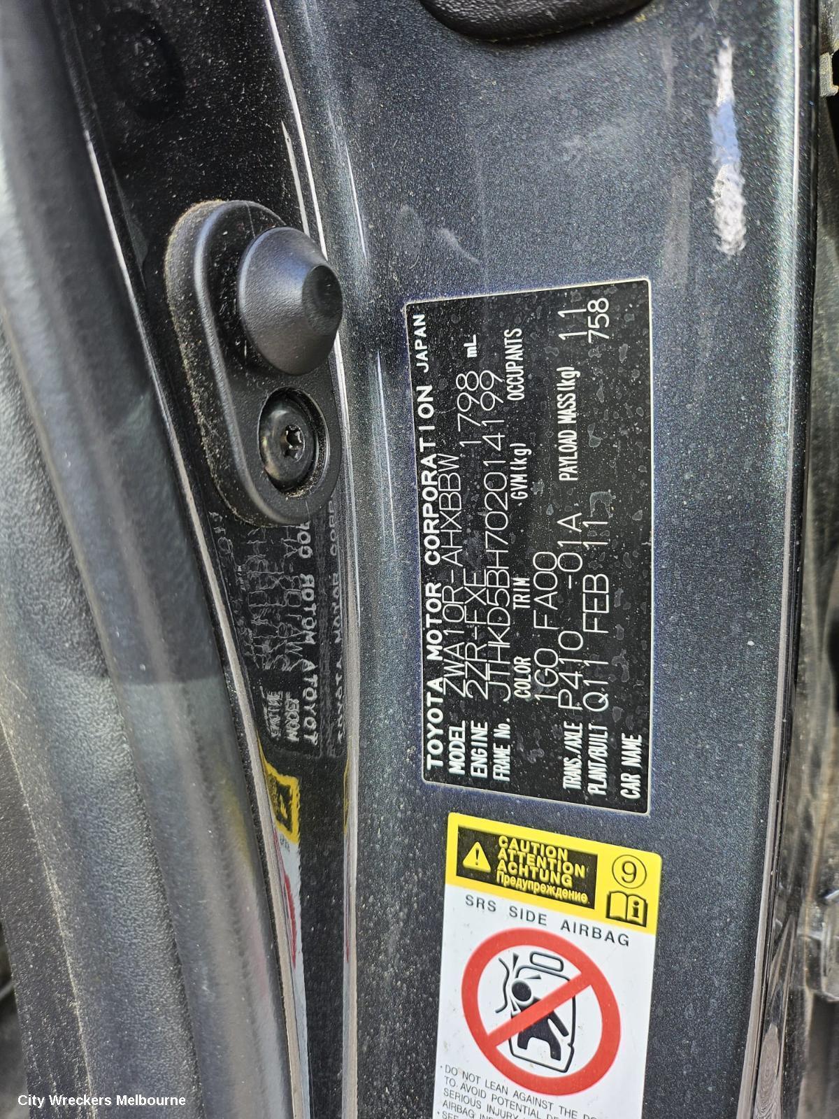 LEXUS CT200H 2012 Left Door Mirror