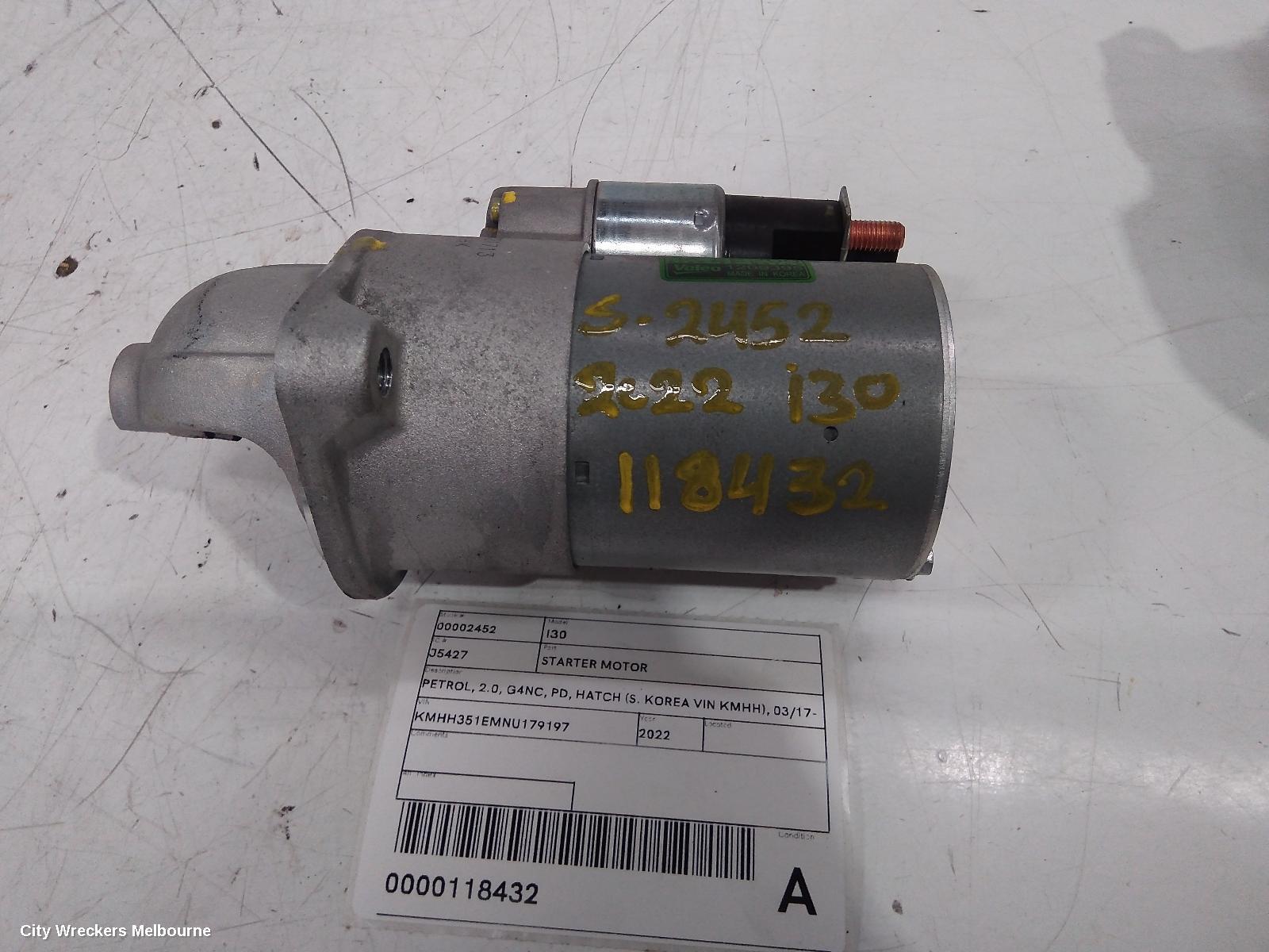 HYUNDAI I30 2022 Starter