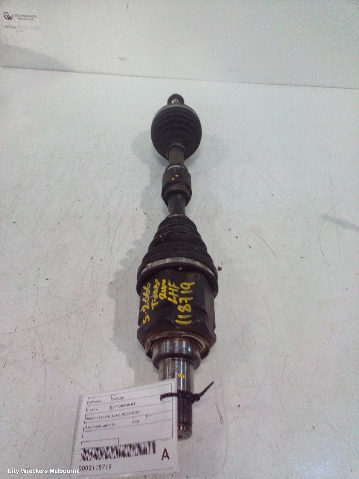 TOYOTA TARAGO 2000 Left Driveshaft