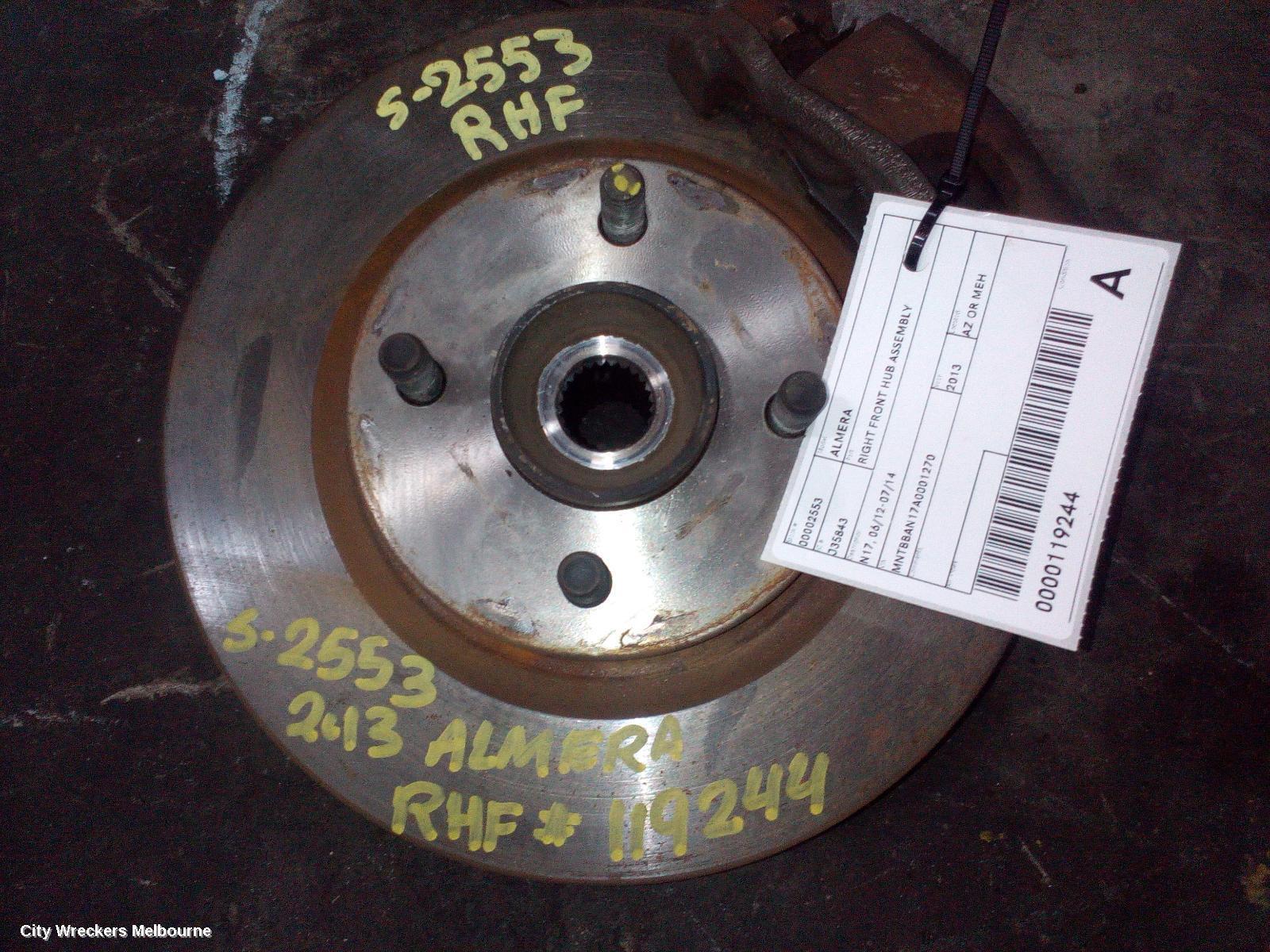 NISSAN ALMERA 2013 Right Front Hub Assembly