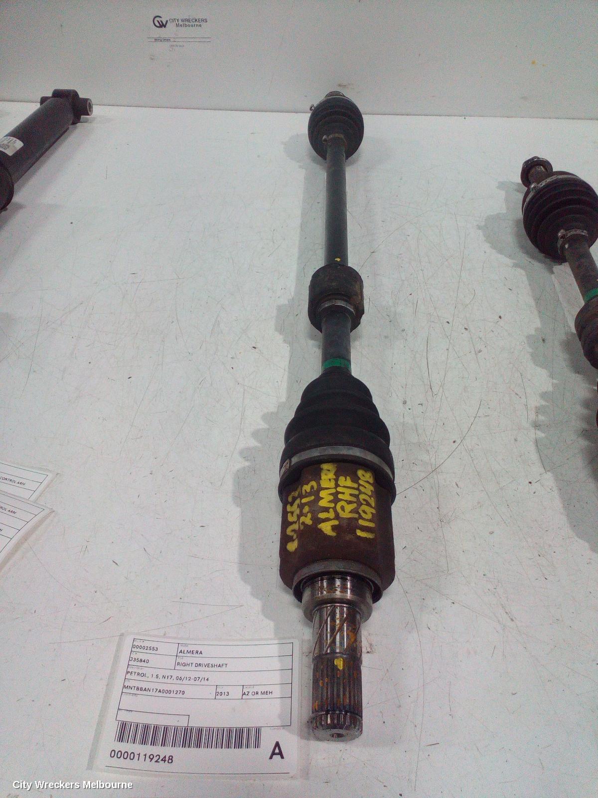 NISSAN ALMERA 2013 Right Driveshaft