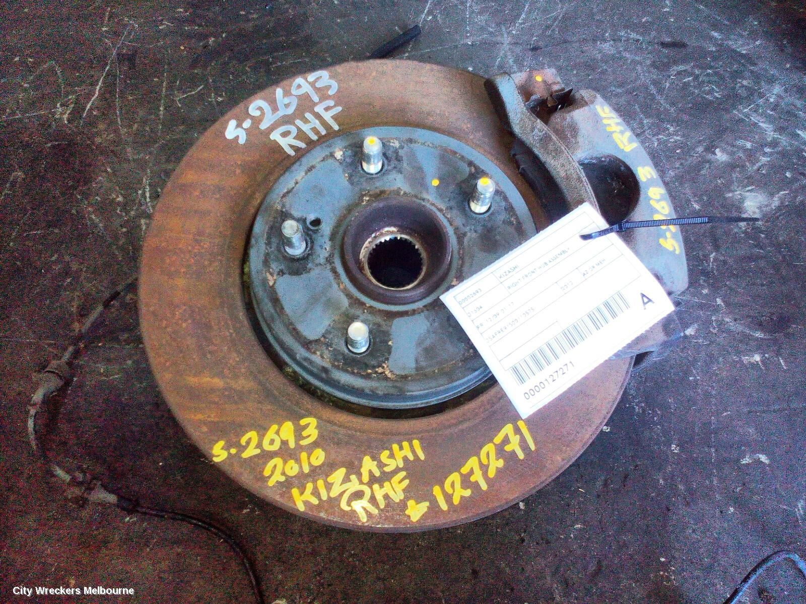 SUZUKI KIZASHI 2010 Right Front Hub Assembly