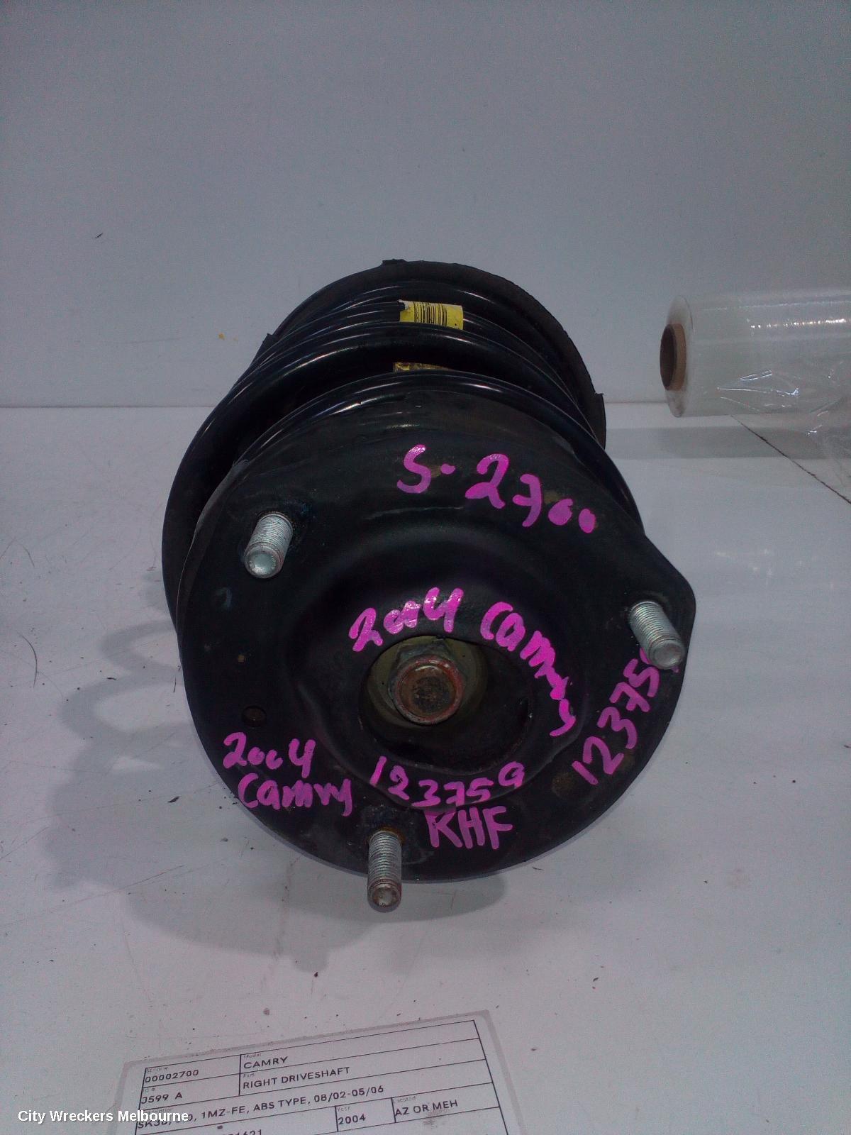 TOYOTA CAMRY 2004 Right Driveshaft