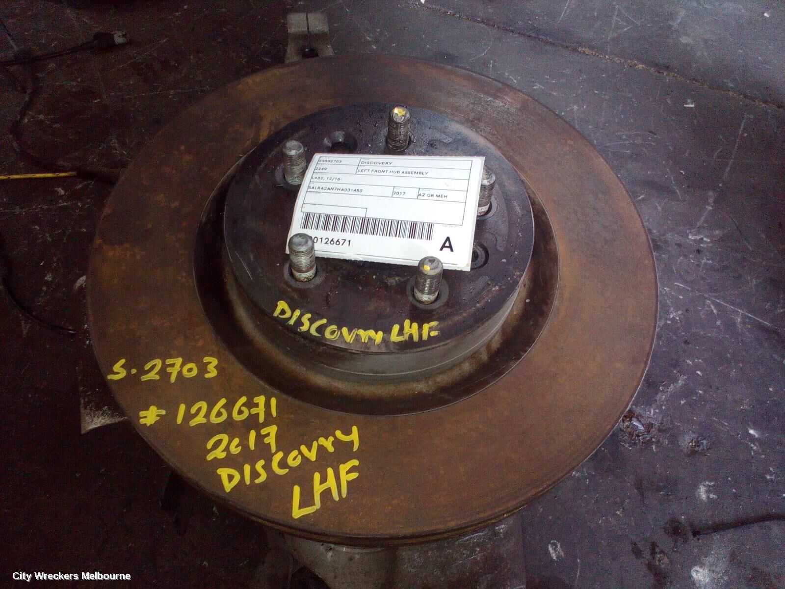 LAND ROVER DISCOVERY 2017 Left Front Hub Assembly