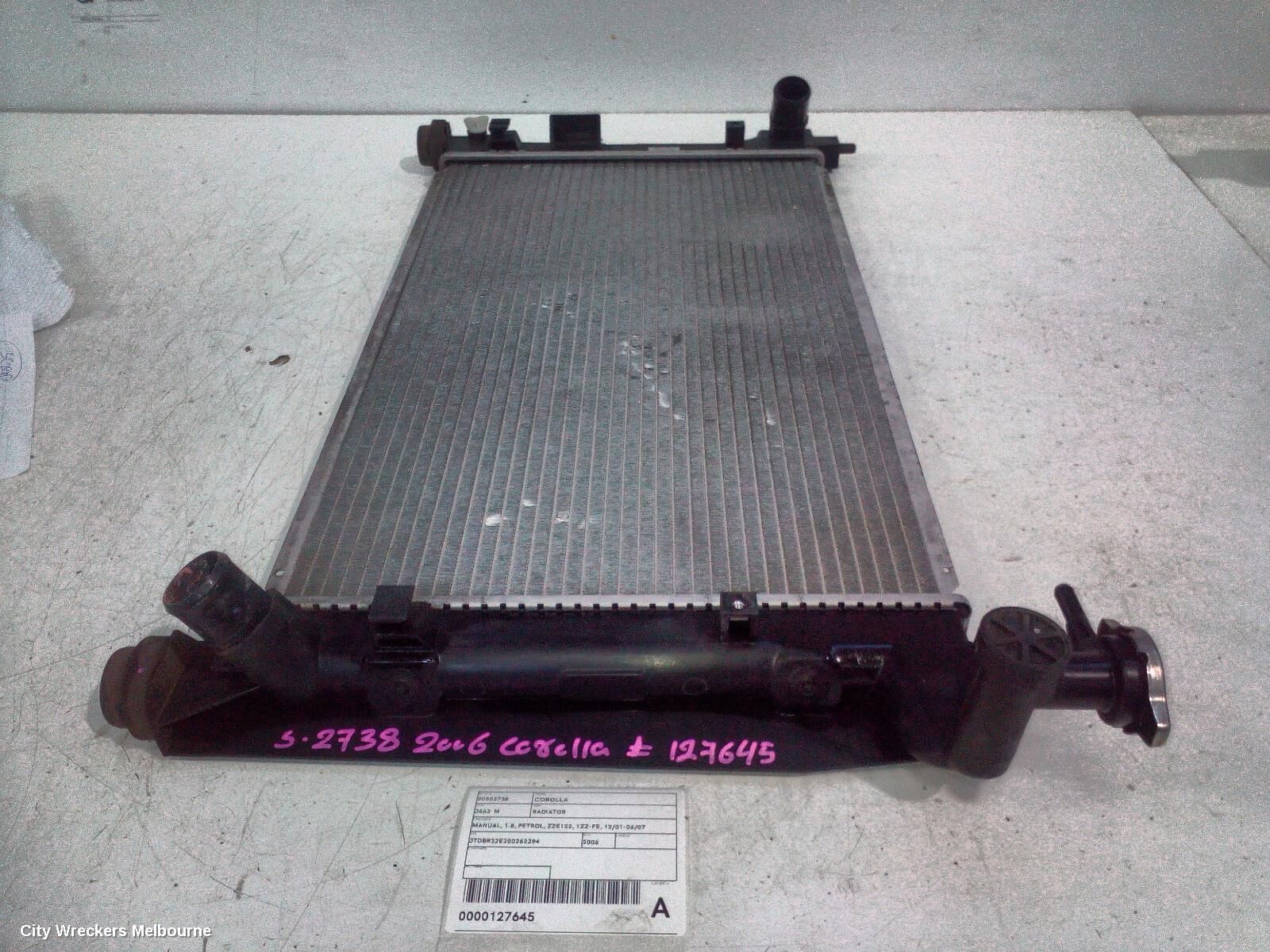 TOYOTA COROLLA 2006 Radiator