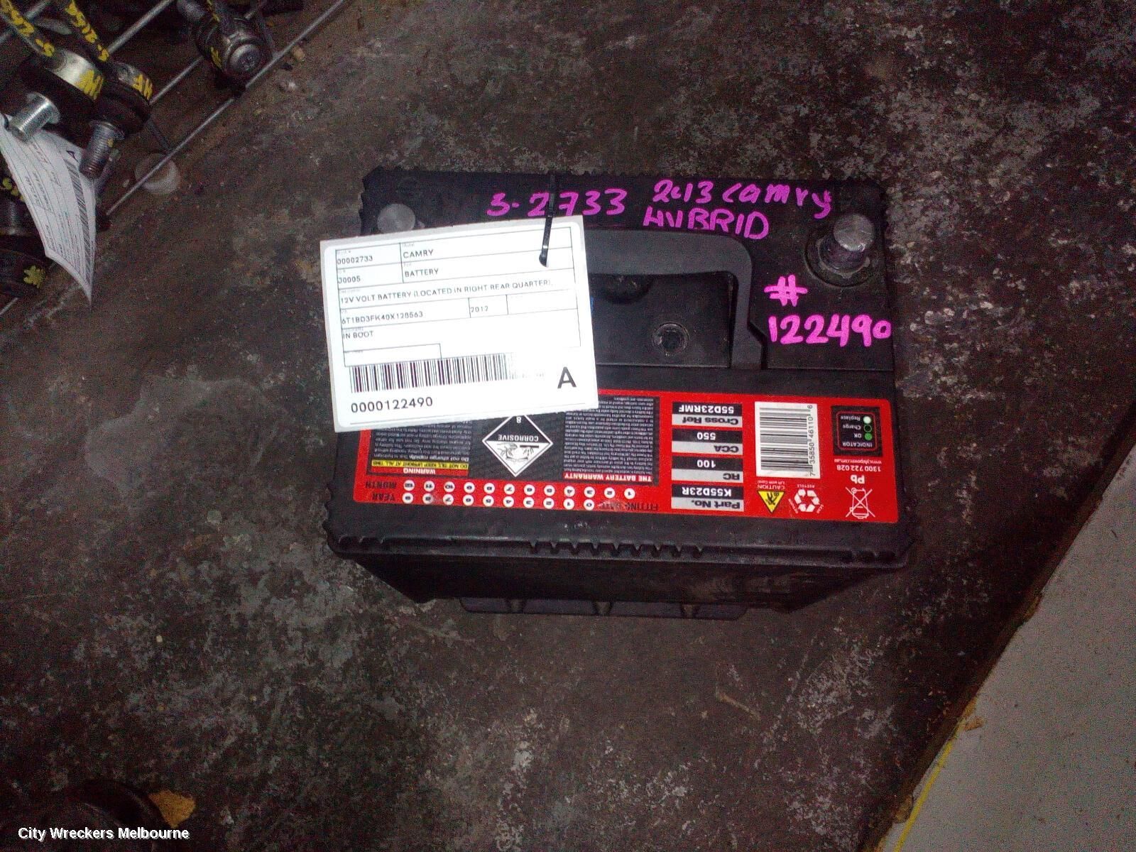 TOYOTA CAMRY 2012 Battery