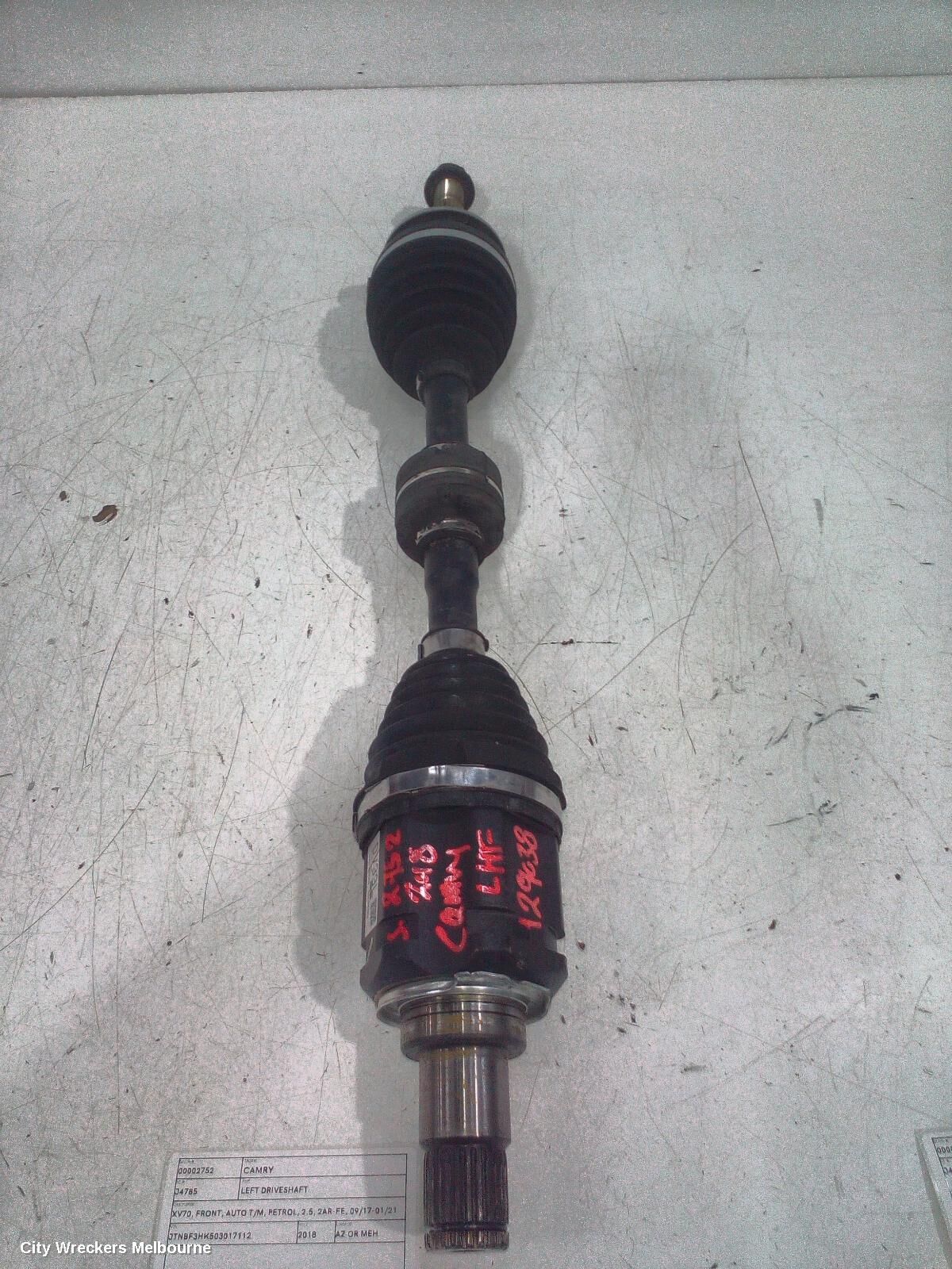 TOYOTA CAMRY 2018 Left Driveshaft