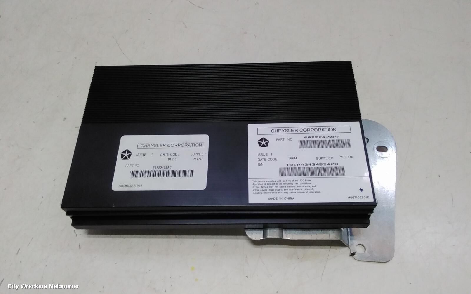 CHRYSLER 300C 2016 Radio/Cd/Dvd/Sat/Tv