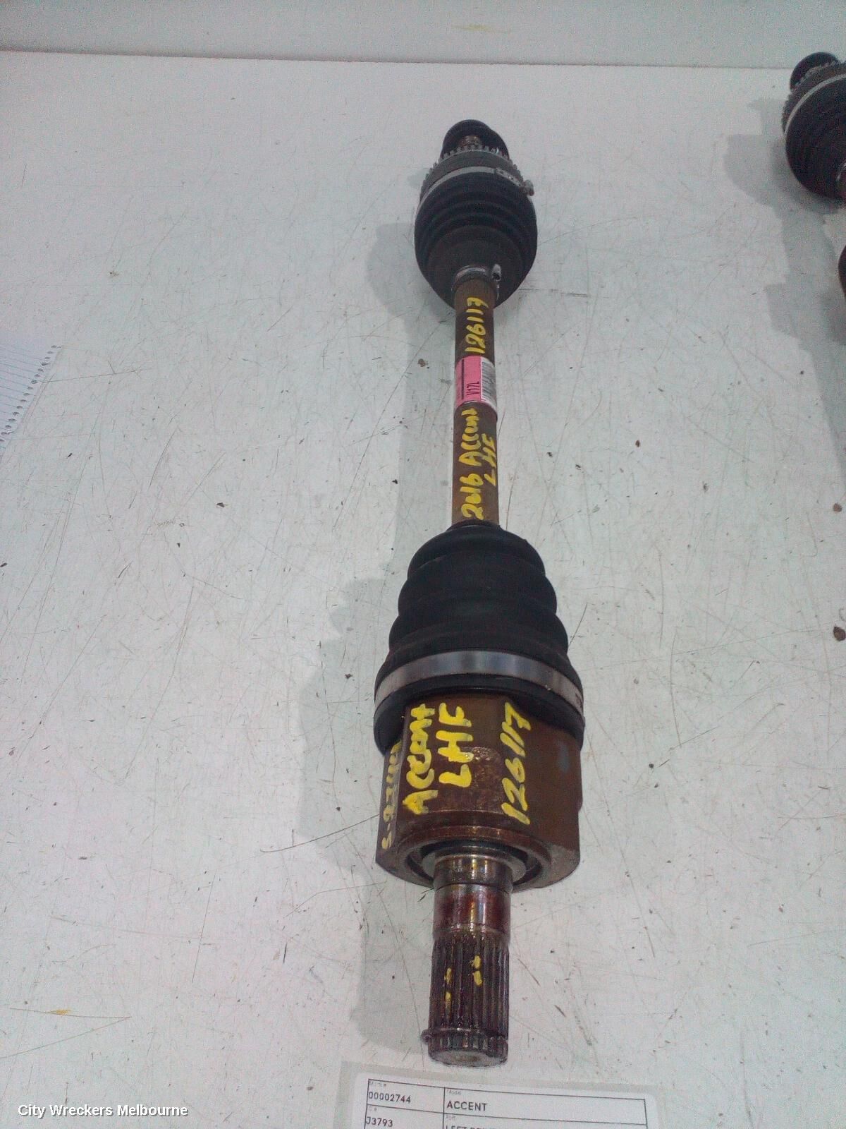 HYUNDAI ACCENT 2016 Left Driveshaft