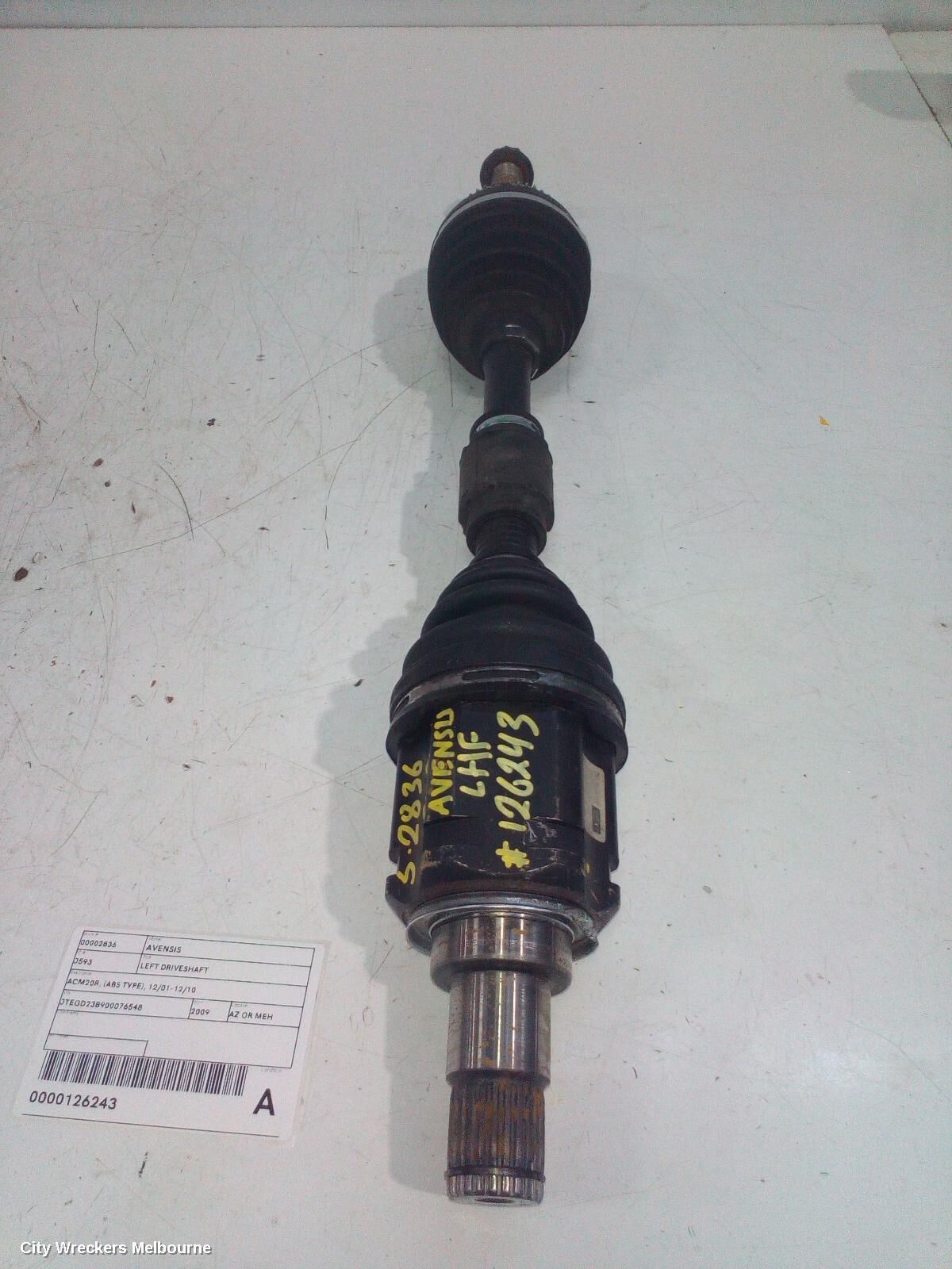 TOYOTA AVENSIS 2009 Left Driveshaft