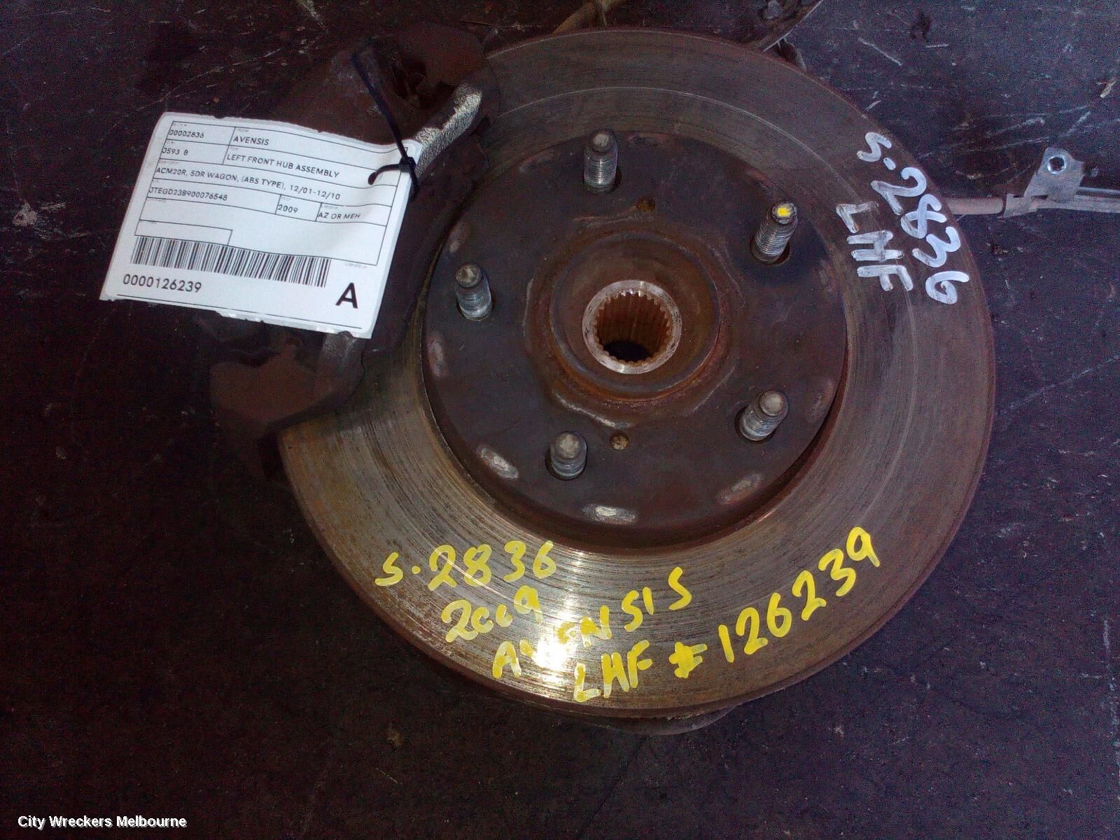 TOYOTA AVENSIS 2009 Left Front Hub Assembly