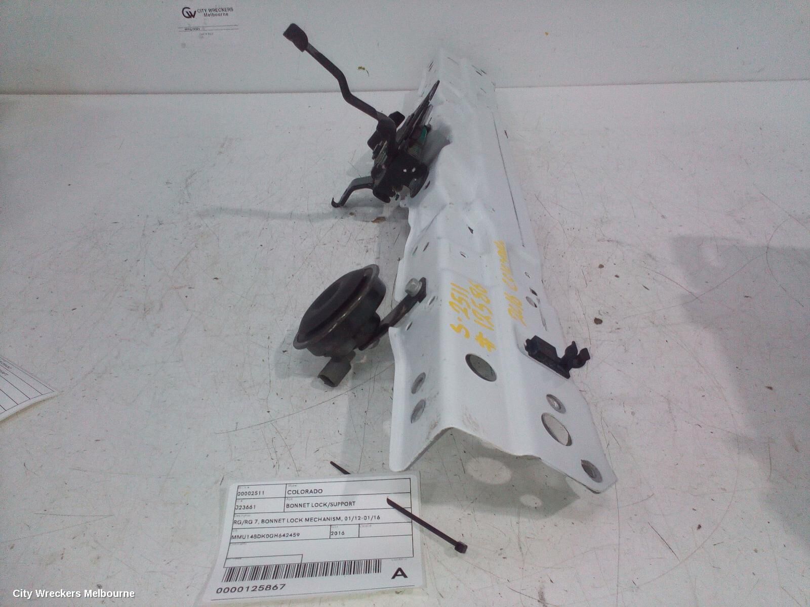 HOLDEN COLORADO 2016 Bonnet Lock/Support
