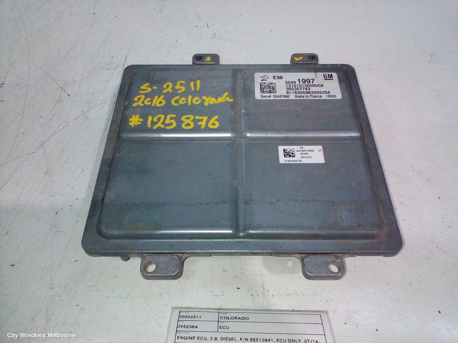 HOLDEN COLORADO 2016 Ecu
