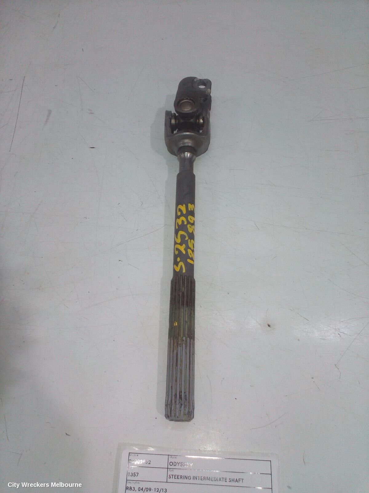 HONDA ODYSSEY 2012 STEERING_INTERMEDIATE_SHAFT