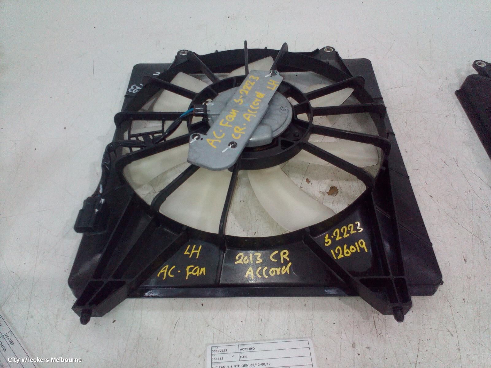 HONDA ACCORD 2013 Fan