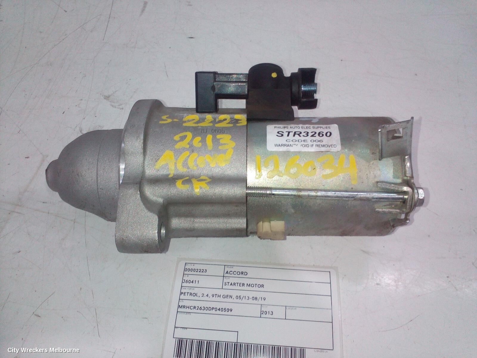 HONDA ACCORD 2013 Starter