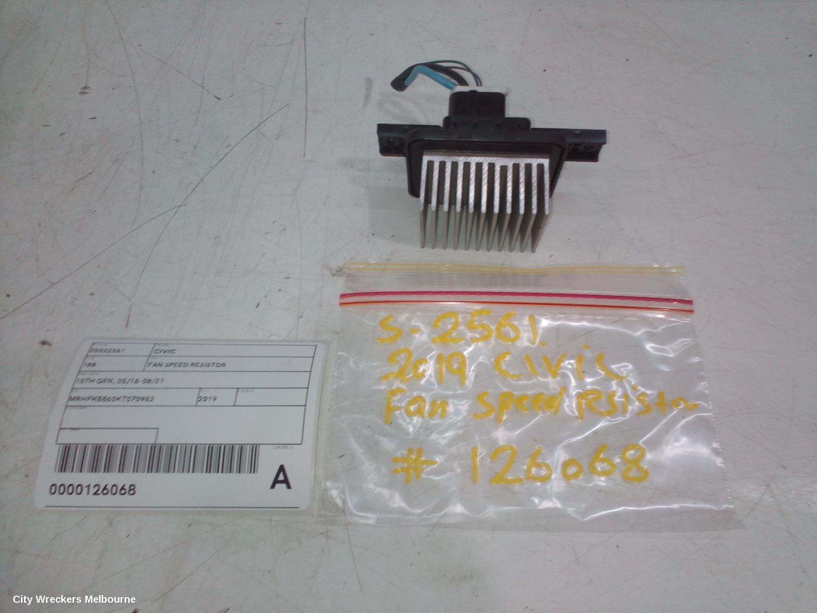 HONDA CIVIC 2019 Fan Speed Resistor
