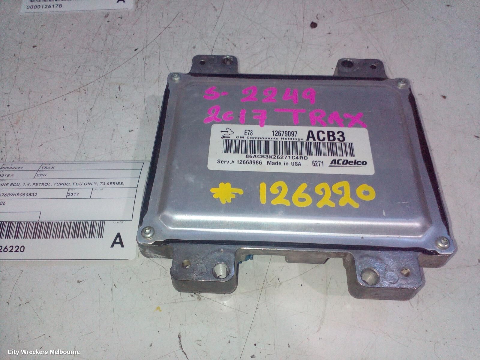HOLDEN TRAX 2017 Ecu