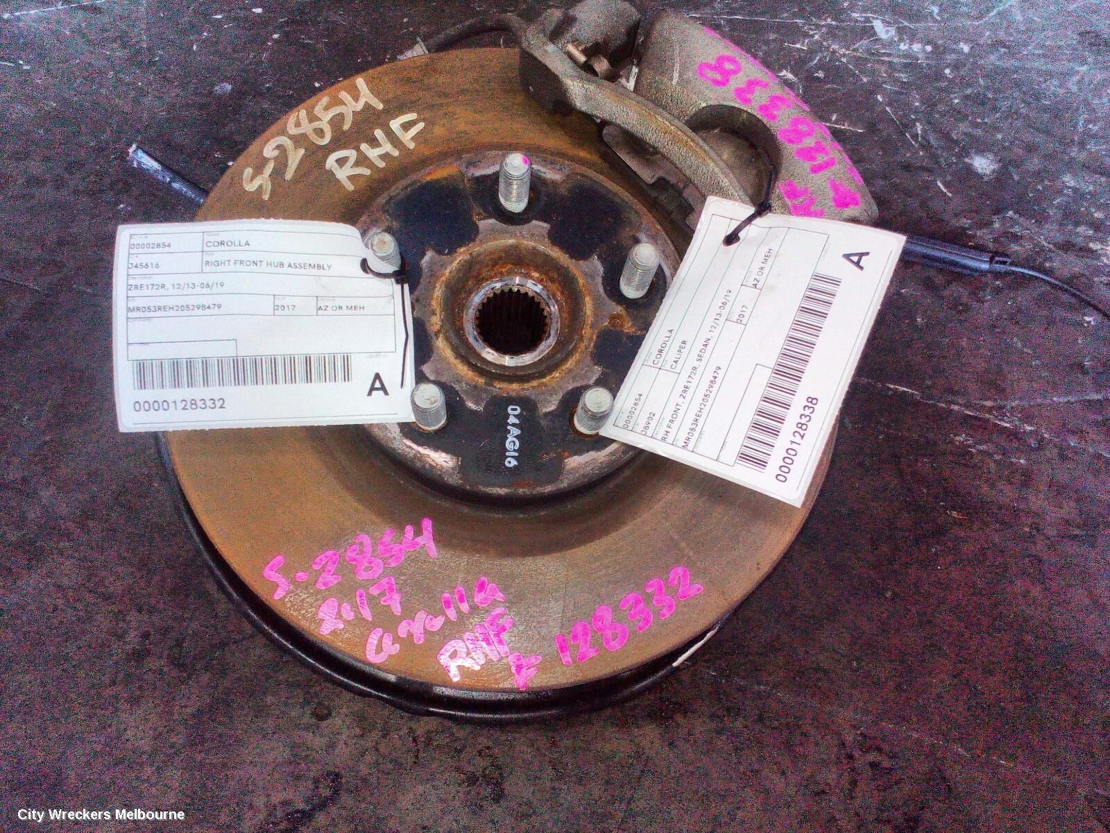 TOYOTA COROLLA 2017 Right Front Hub Assembly