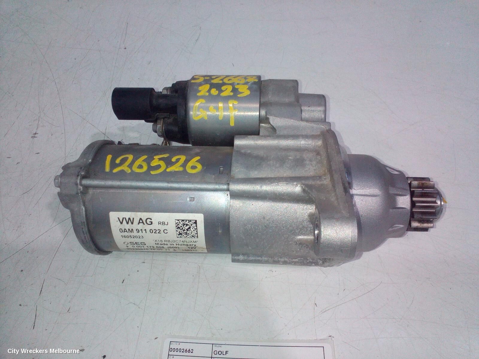 VOLKSWAGEN GOLF 2023 Starter