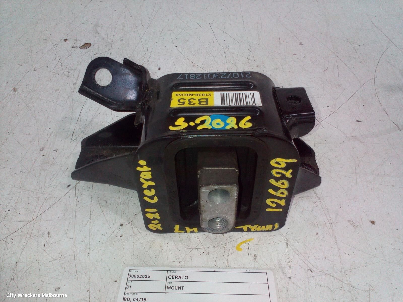 KIA CERATO 2021 Mount