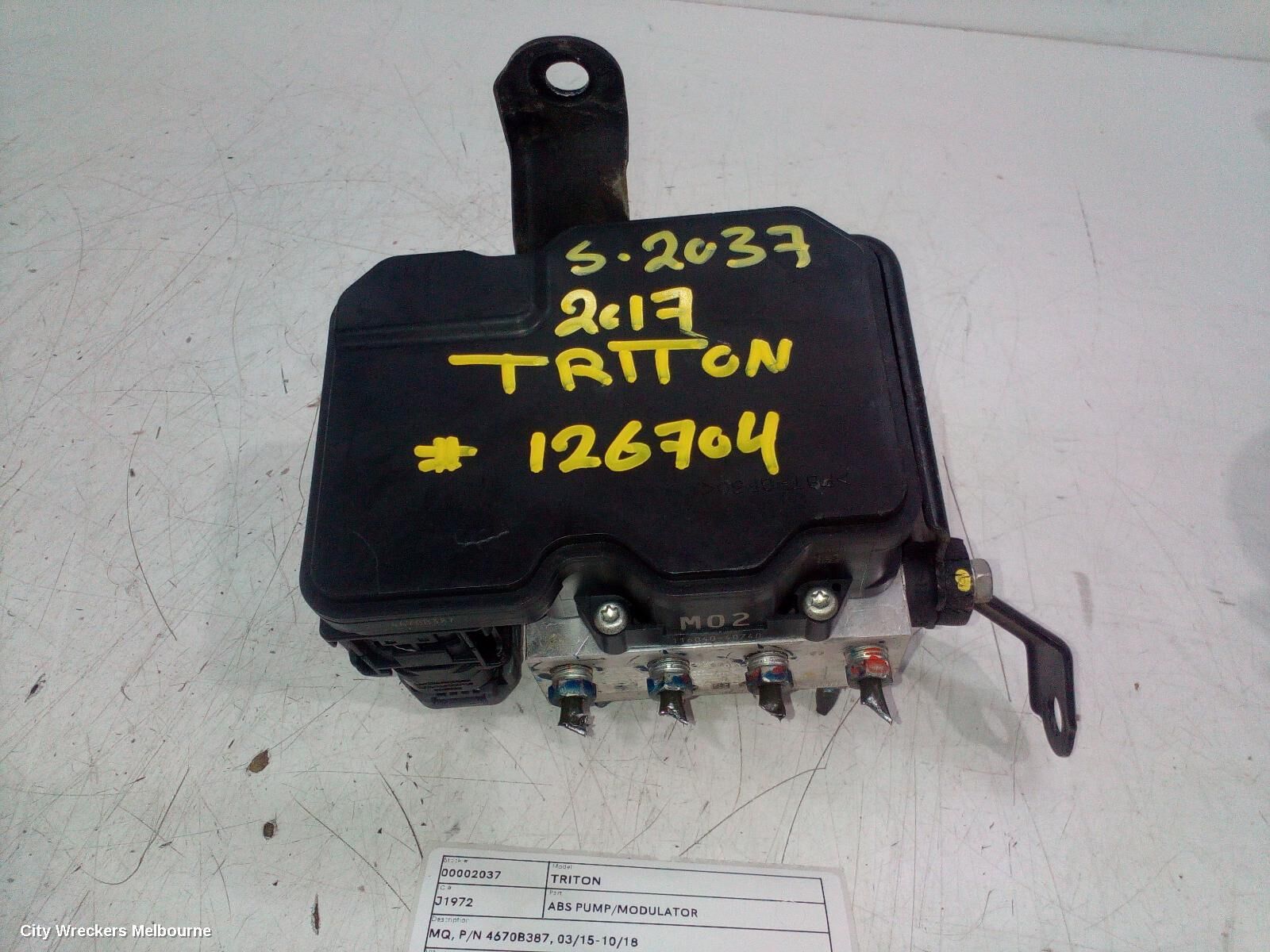 MITSUBISHI TRITON 2017 Abs Pump/Modulator