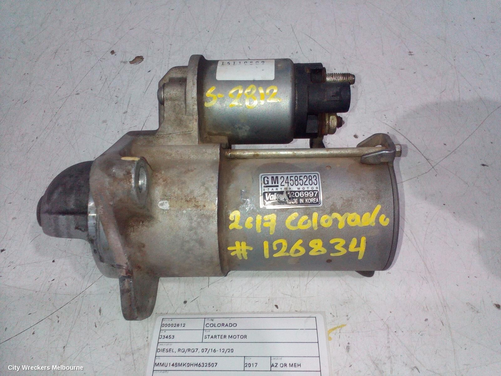 HOLDEN COLORADO 2017 Starter
