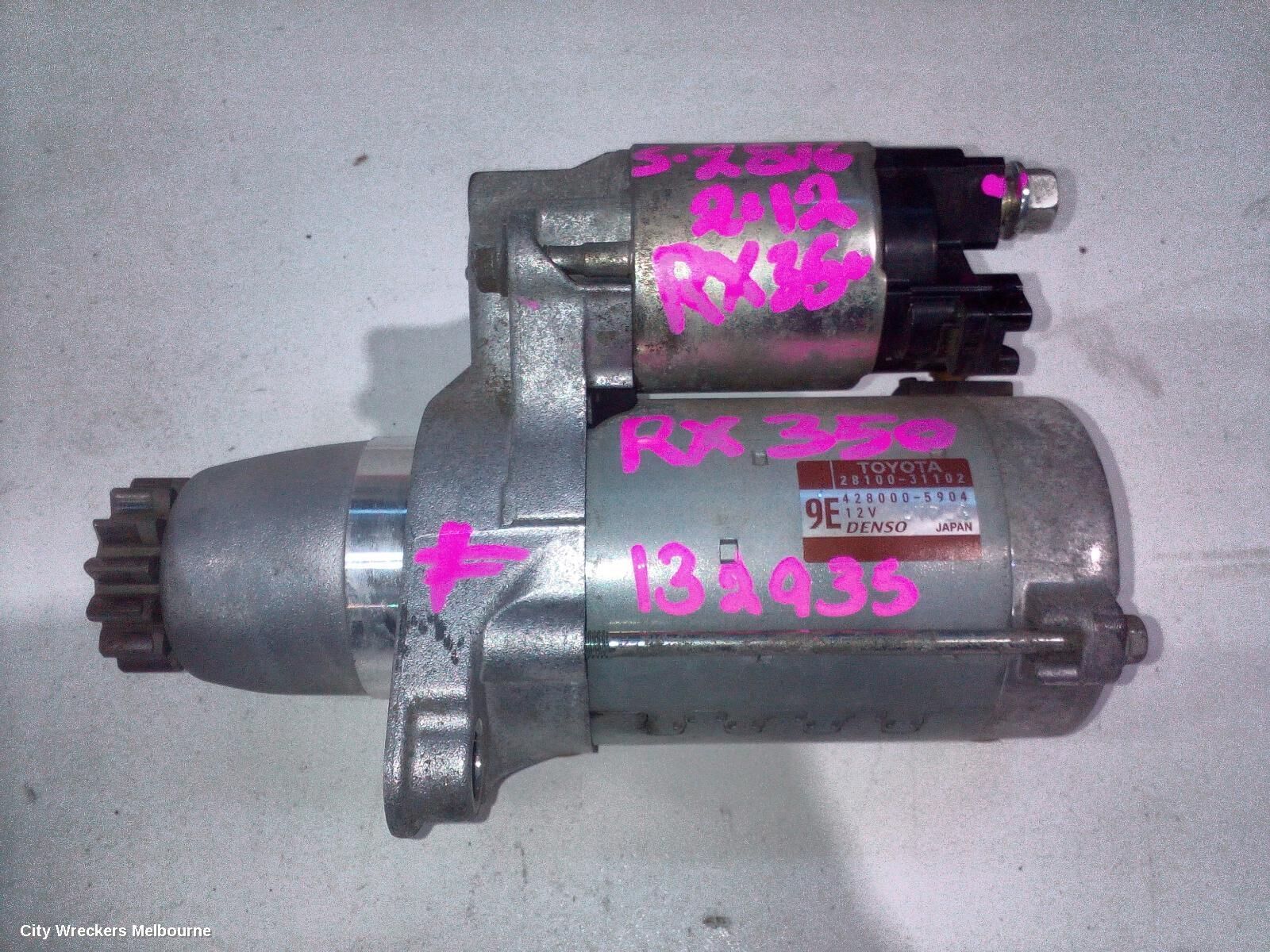 LEXUS RX SERIES 2012 Starter
