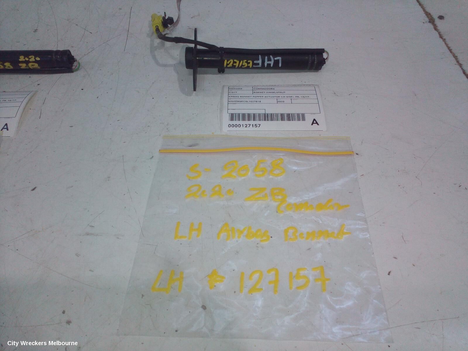 HOLDEN COMMODORE 2020 Bonnet Hinge/Strut