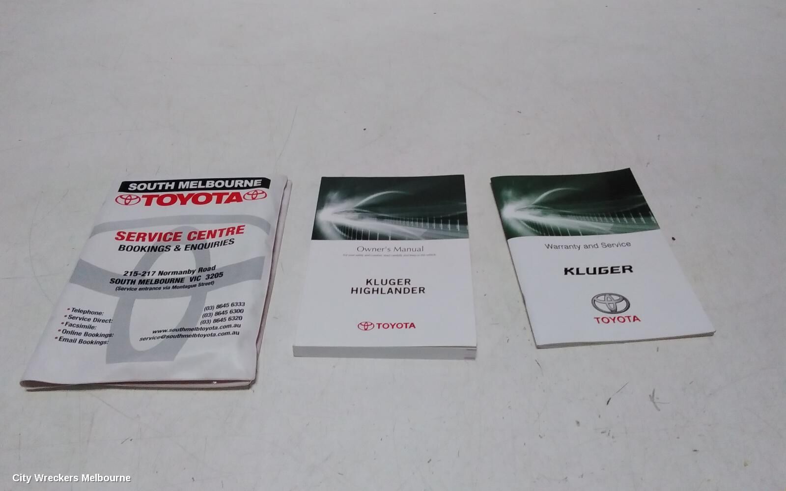 TOYOTA KLUGER 2014 Owners Handbook