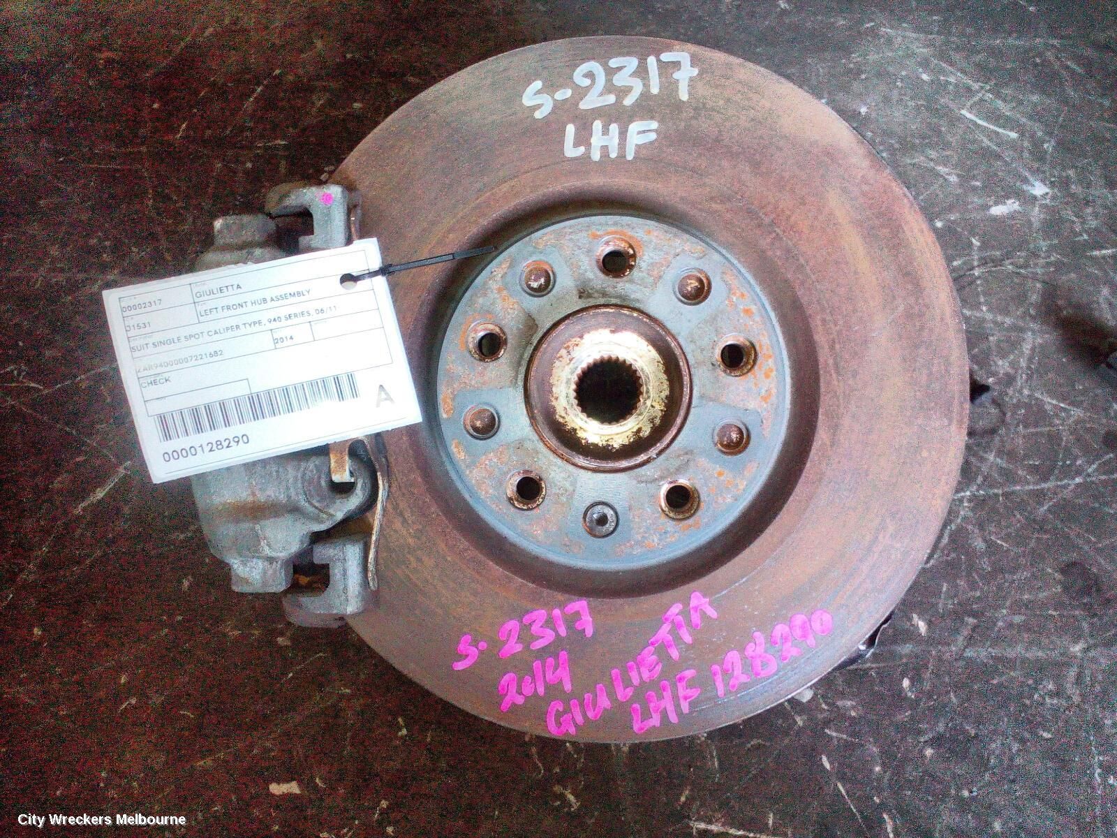 ALFA ROMEO GIULIETTA 2014 Left Front Hub Assembly