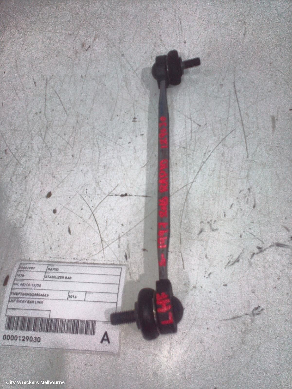 SKODA RAPID 2016 Stabiliser Bar