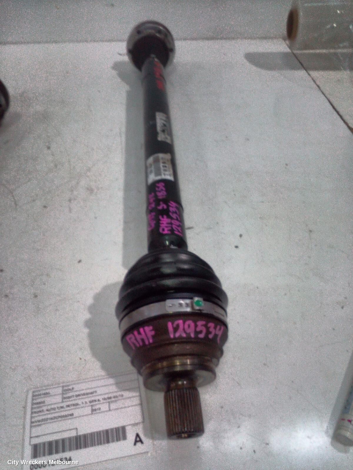 VOLKSWAGEN GOLF 2012 Right Driveshaft
