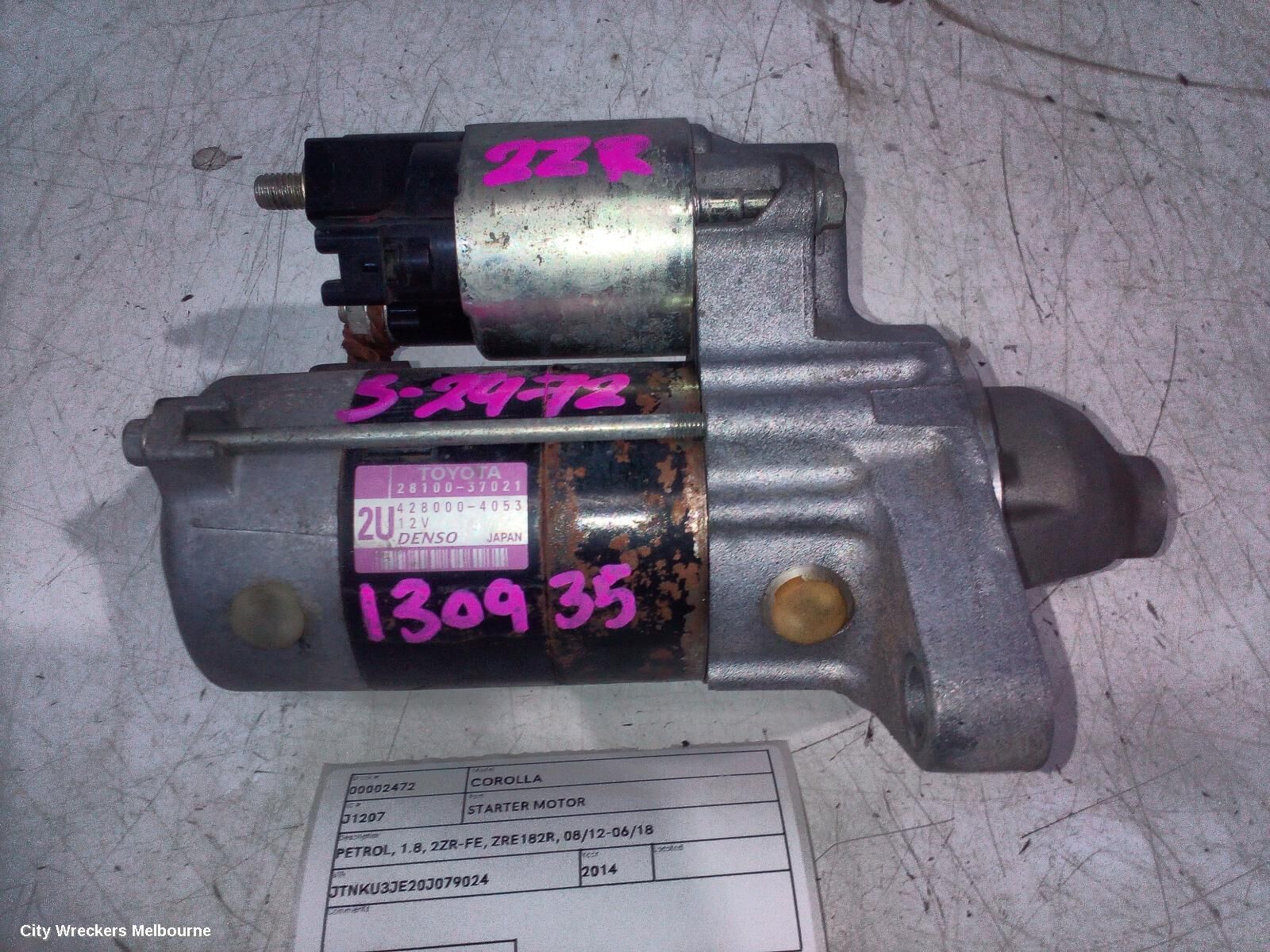 TOYOTA COROLLA 2014 Starter