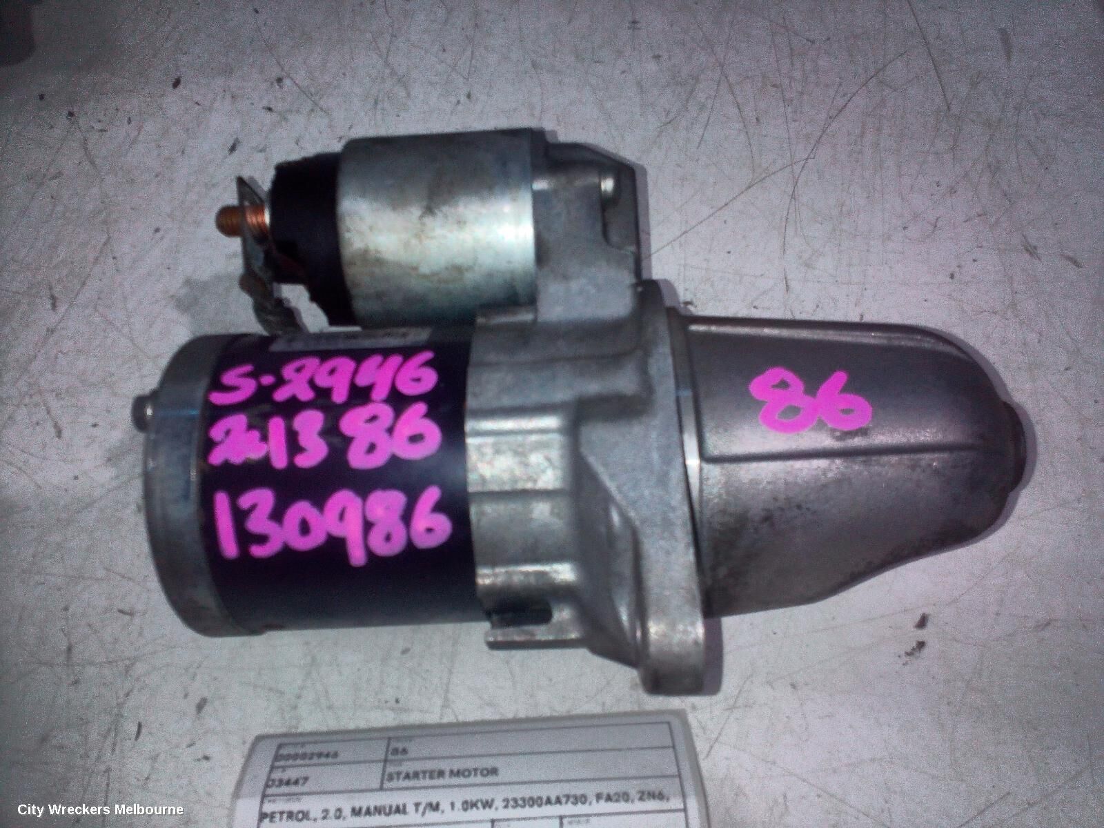 TOYOTA 86 2013 Starter