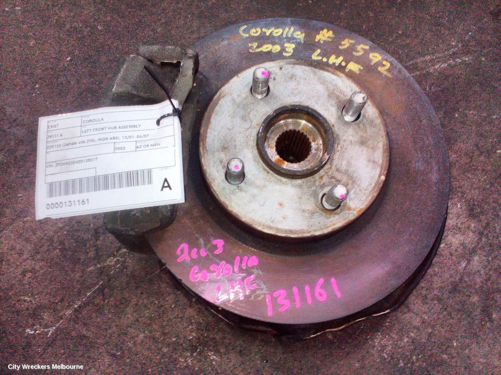 TOYOTA COROLLA 2003 Left Front Hub Assembly