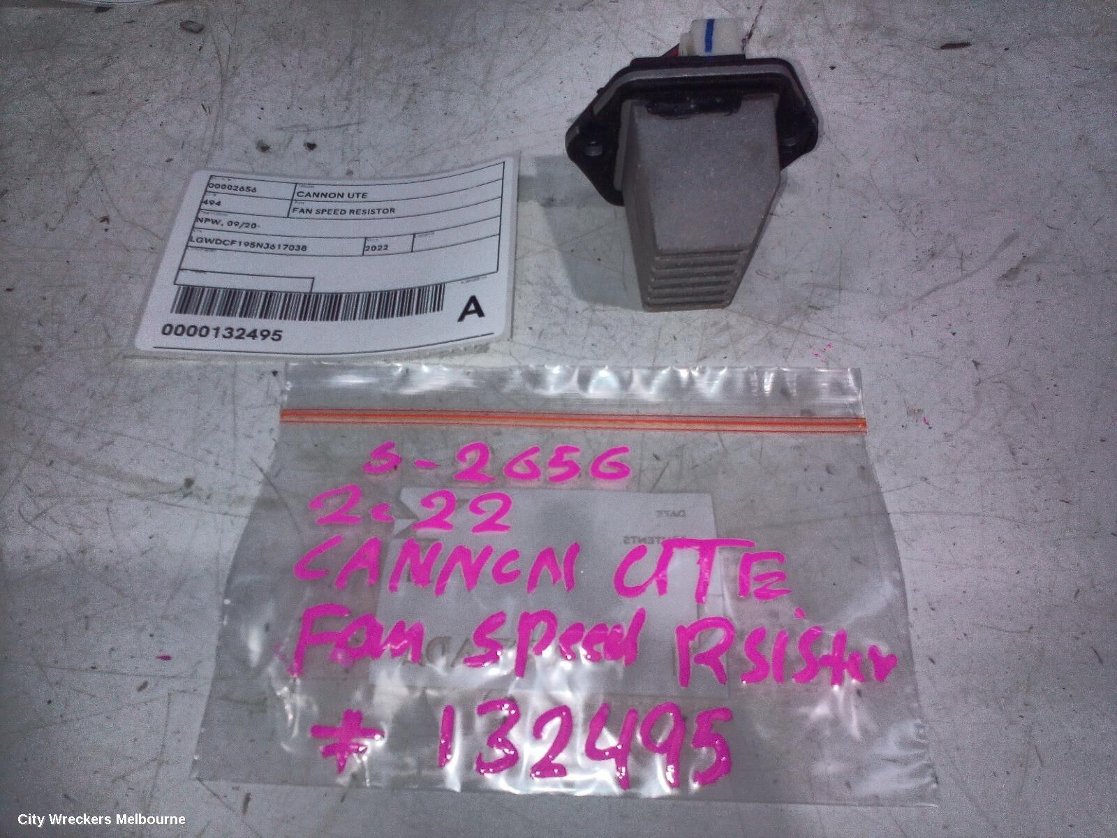 GREAT WALL CANNON UTE 2022 Fan Speed Resistor