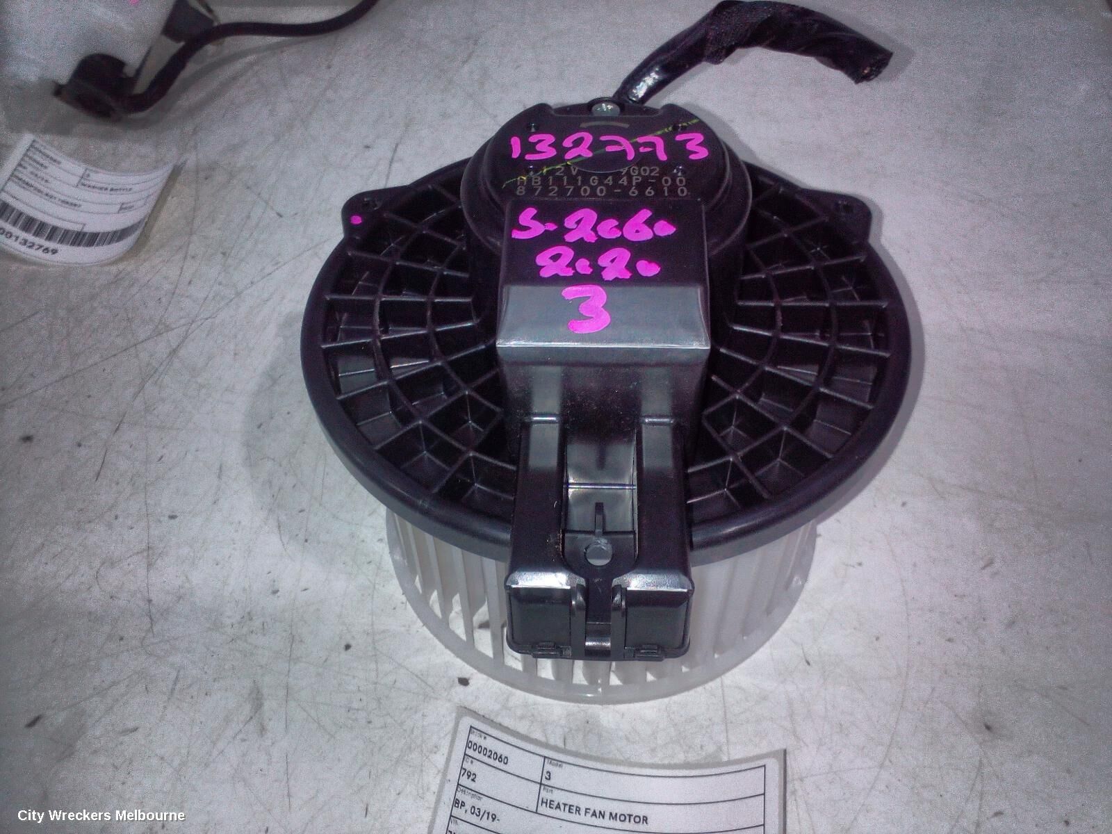 MAZDA 3 2020 Heater Fan Motor