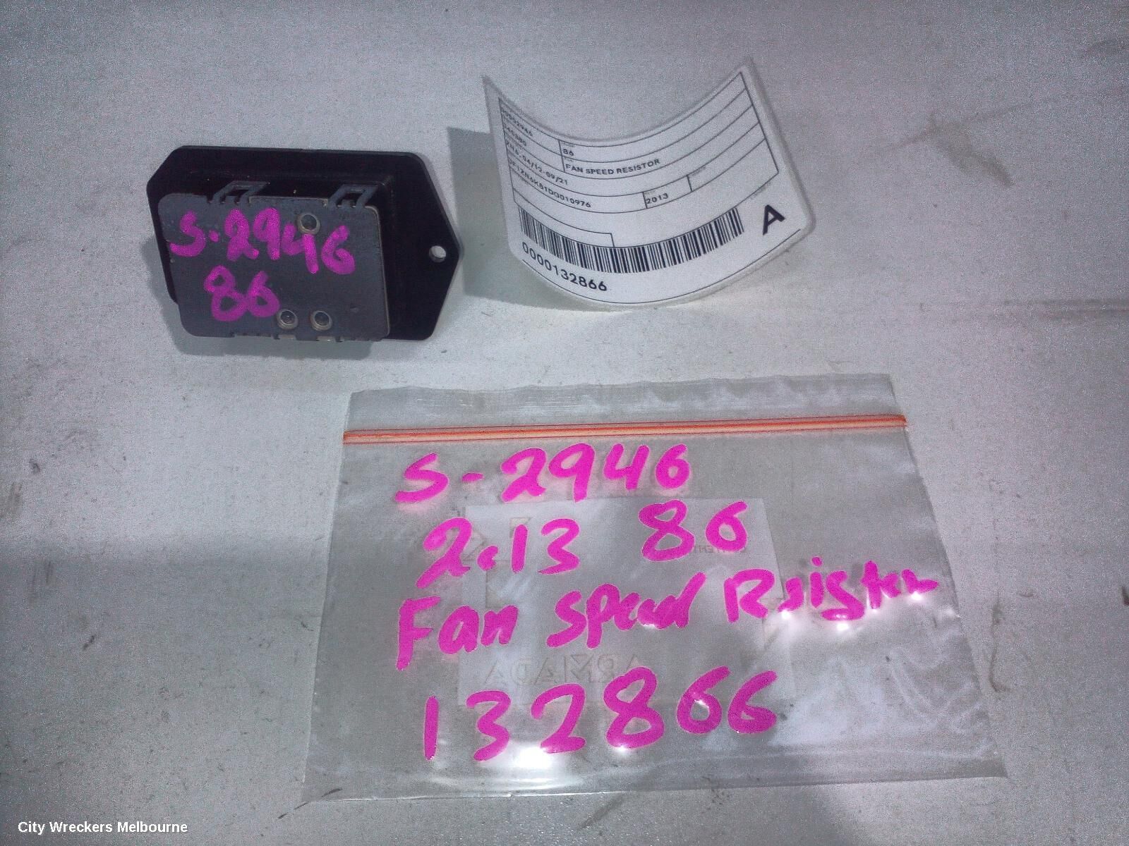 TOYOTA 86 2013 Fan Speed Resistor