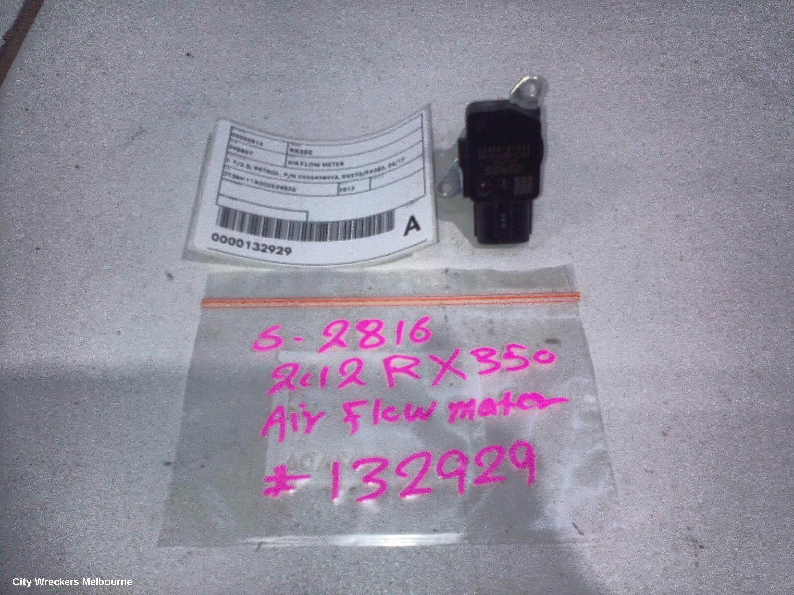 LEXUS RX SERIES 2012 Air Flow Meter
